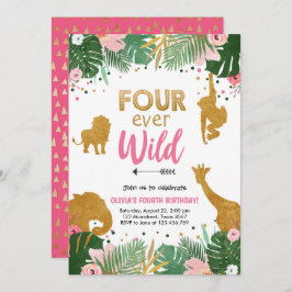 Födelsedag för flicka för fyra någonsin inbjudningar