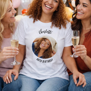 Födelsedag för foto namn t shirt