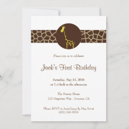 Födelsedag för girafftryckanpassningsbar inbjudningar