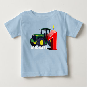 Födelsedag för grön traktor för personlig första t-shirt