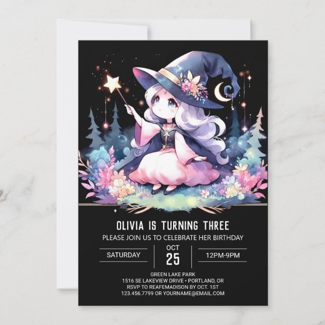 Födelsedag för guiden Ändra vattenfärg Inbjudningar (Framsida)