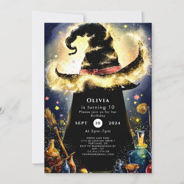 Födelsedag för guiden Ändra vattenfärg Inbjudningar (Framsida)