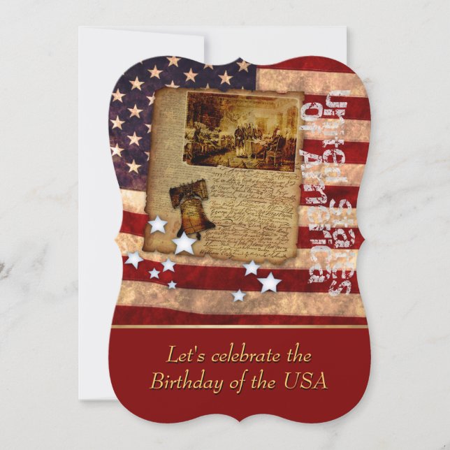 Födelsedag för inbjudan till USA-part (Framsida)