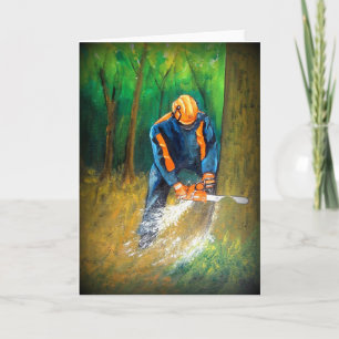 Födelsedag för julklapp för trädkirurgArborist Helgkort