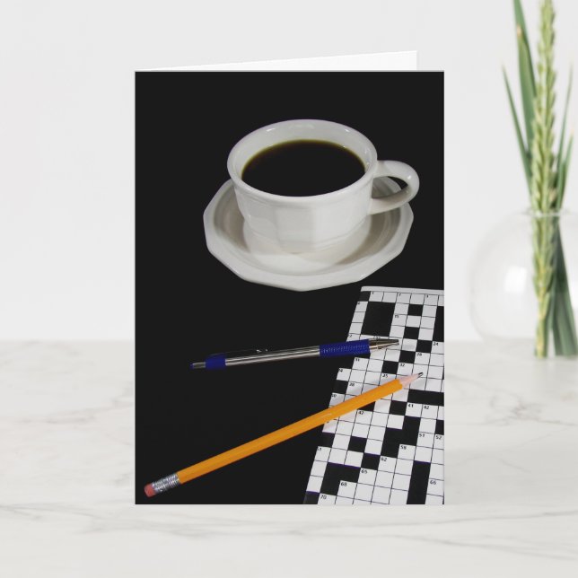 födelsedag för kaffe och korsord kort (Framsida)