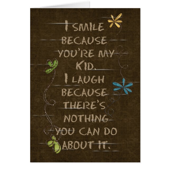 Födelsedag för Kid-blommigt glitter på brunt Hälsningskort (Framsidan)