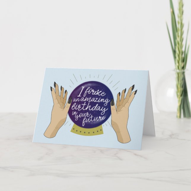 Födelsedag för kristallkulaförmögenhetkassör kort (Framsida)