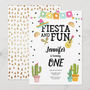 Födelsedag för mexicansk flicka för Fiesta och för Inbjudningar