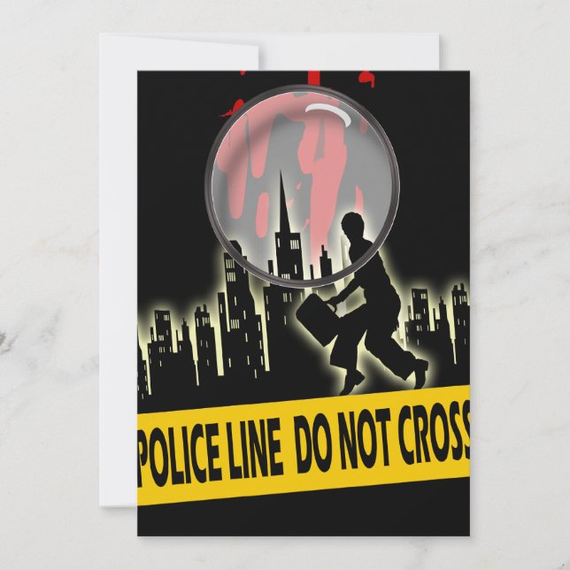 Födelsedag för middag för mordgåtamisstänkt person inbjudningar (Framsida)