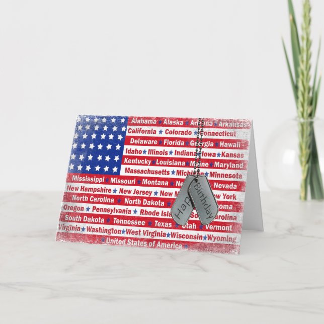 Födelsedag för militär soldat kort (Framsida)