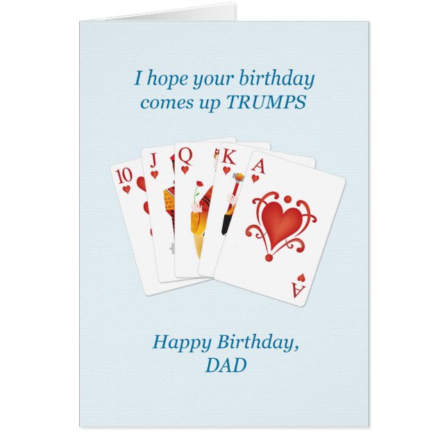 Födelsedag för Pappa, Hearts Fullt House Hälsningskort (Framsidan)