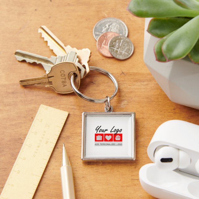 Födelsedag för personligt anpassad gåva till män fyrkantig silverfärgad nyckelring (Skrivbord)