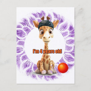 Födelsedag för pojkar Giraffe Vykort