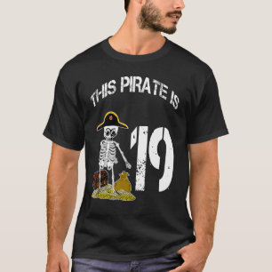 Födelsedag för pojkar, skelett pirat 1 t shirt