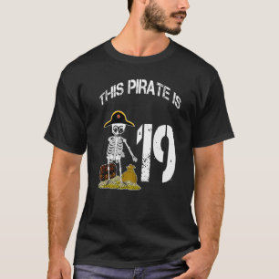 Födelsedag för pojkar, skelett pirat 1 t shirt
