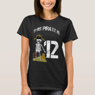 Födelsedag för pojkar, skelett pirat 3 t shirt