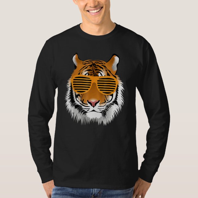 Födelsedag för pojkens Coola Tigerstrimmade djurte T Shirt (Framsida)