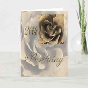 Födelsedag för rosa lycklig för Sepia 20th Kort