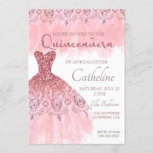 Födelsedag för rosor för Quinceanera Inbjudningar