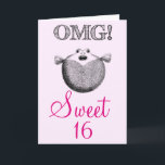 Födelsedag för sötsak 16 för OMG rolig Kort<br><div class="desc">OMG är du 16. Roligt och gulligt sweet sixteenfödelsedagkort.</div>