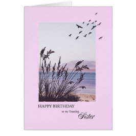 Födelsedag för syster, havsbottnen hälsningskort