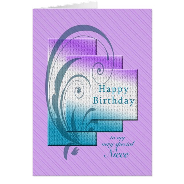 Födelsedag för systerdotter, modern och chic hälsningskort (Framsidan)