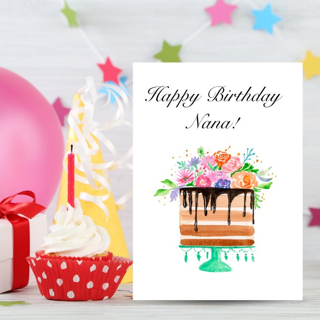 Födelsedag för tårta för grattis på kort (Sweet Delights: Personalize the Perfect Birthday Card for Your Nana!)