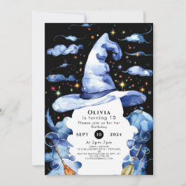 Födelsedag för Trollspöet Watercolor Stollig Inbjudningar