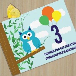 Födelsedag för uggla tack kort