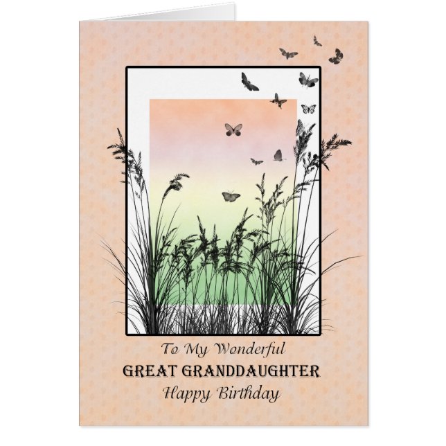 Födelsedag för Underbar farmor, med fjärilar Hälsningskort (Framsidan)