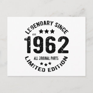 Födelsedag för vintage 1962 vykort