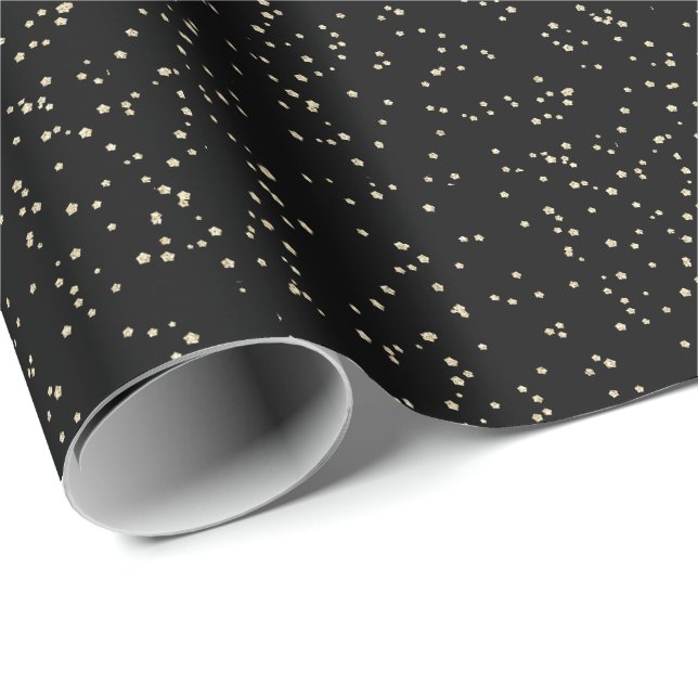 Födelsedag för vuxna svart guldglitter presentpapper (Rullad Hörn)