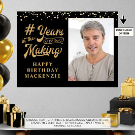Födelsedag Foto Black Guld år i Skapar Poster