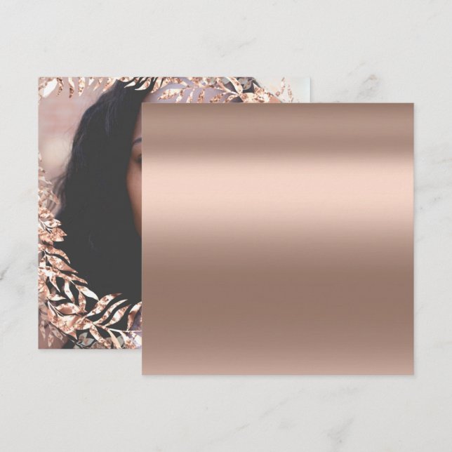 Födelsedag Foto Blommigt Ram Ro Guld Royalet Inbjudningar (Fram/baksida)