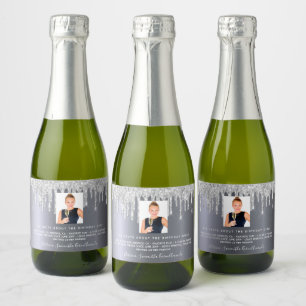 Födelsedag foto glitter silver roligt data bio gla