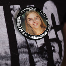 Födelsedag Foto gör din egen Anpassningsbar Person Knapp