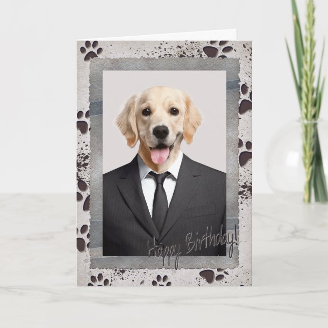 Födelsedag från hunden  kort (Framsida)