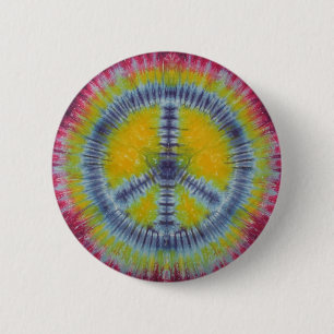 Födelsedag Fredstecken Tie Dye Flair Button Knapp
