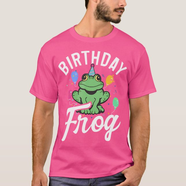 Födelsedag Frog Birthday T Shirt (Framsida)