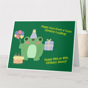 Födelsedag Frog Hat Ballons Cake Gift Design Kort