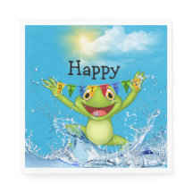 Födelsedag Frog Jumping ut ur Vatten