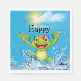 Födelsedag Frog Jumping ut ur Vatten Pappersservett