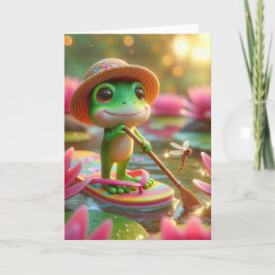 Födelsedag Frog på en flip-flop Kort