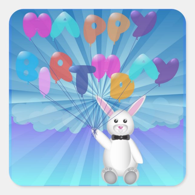 födelsedag fyrkantigt klistermärke (Framsida)