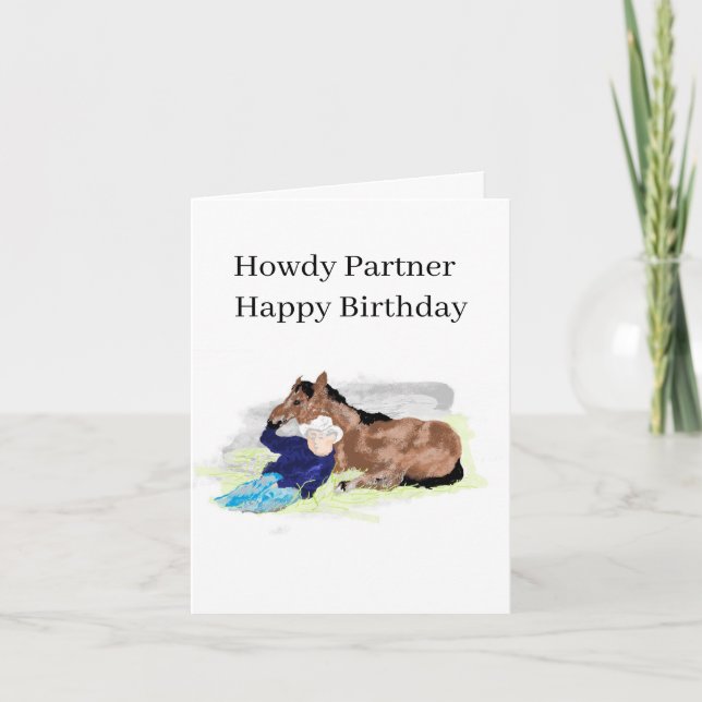 Födelsedag G kort: Dag på den gamla korralen Kort (Framsida)