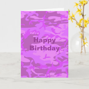 Födelsedag Gamla Lilan Light Camouflage Hälsning Kort