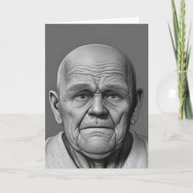 Födelsedag Gamle Man Ansikte Kort (Framsida)