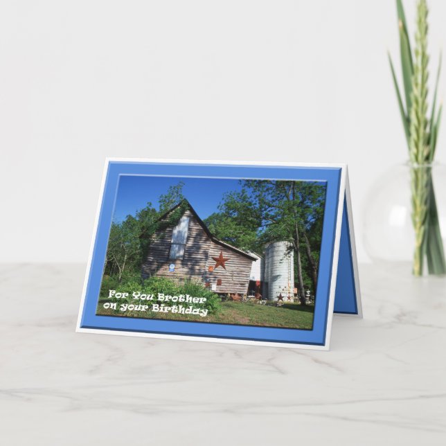 Födelsedag - gammal Virginia för broder ladugård Kort (Framsida)