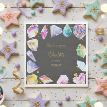 Födelsedag Gem Party Crystals Girl's water color