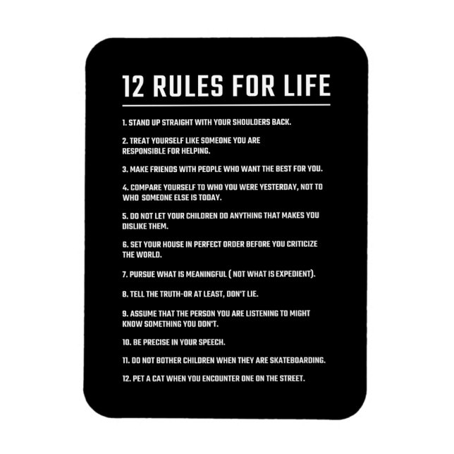 Födelsedag Gift 12 Regler för livet Magnet (Vertikal)